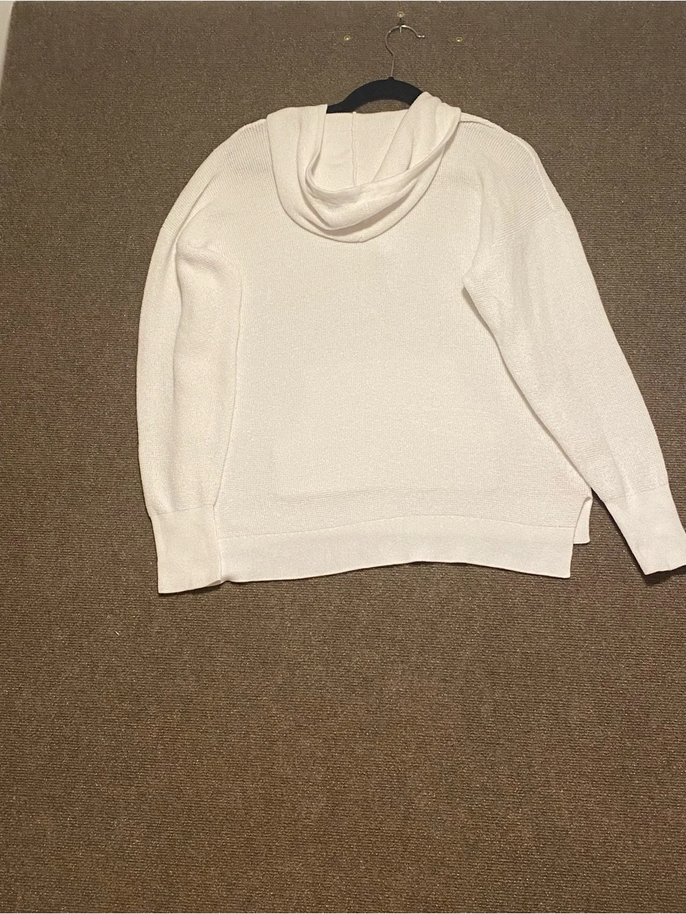 Michael Kors Cream Hooded Crewneck Sweater with Kangaroo Pocket